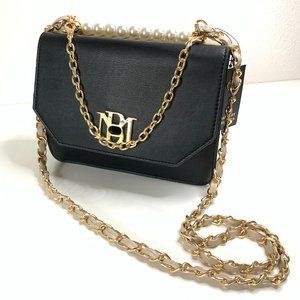 Badgley Mischka Crossbody Bag Double-Sided Blk Pnk